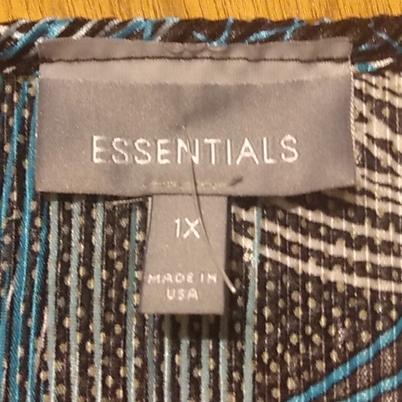 Essentials Size 1X Sparklee Mini Accordion Pleat Disco Wedding Party Top Blouse - Picture 6 of 12